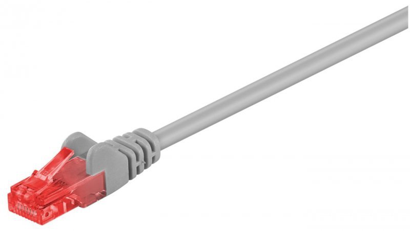 CAT 6Kabel łączący, U/UTP, Szary - Długość kabla 3 m