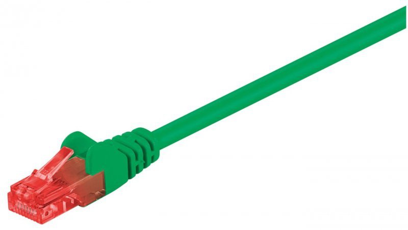 CAT 6Kabel łączący, U/UTP, Zielony - Długość kabla 0.25 m