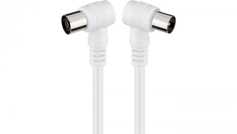 Kabel antenowy kątowy ( 70 dB), podwójne ekranowanie - Długość kabla 5 m