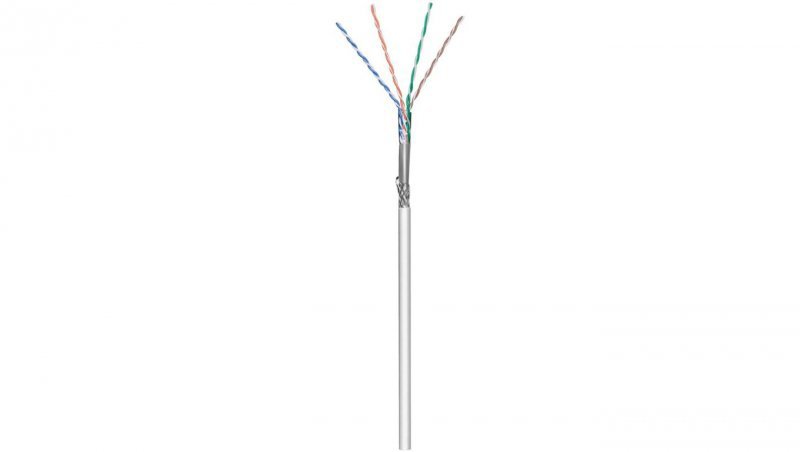 CAT 5e kabel sieciowy, SF/UTP, Szary - Długość kabla 100 m