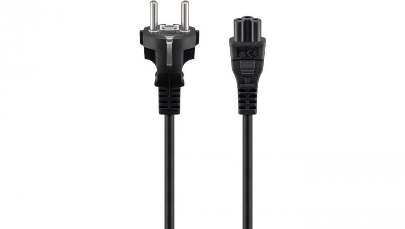 Kabel sieciowy (styk ochronny), 1,8 m, czarny - Długość kabla 1.8 m