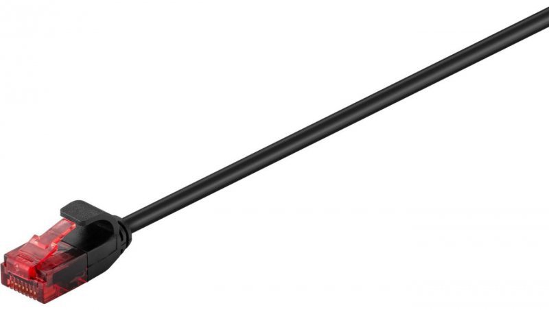 CAT 6Smukły kabel połączeniowy,U/UTP, czarny - Długość kabla 0.15 m