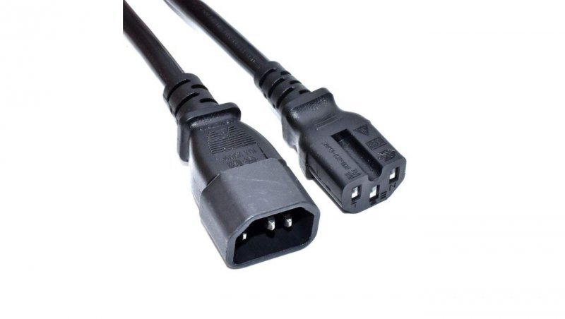 Kabel zasilający przedłużacz serwerowy Akyga AK-UP-05 CU 3x1mm² IEC C14 / IEC C15 1 m