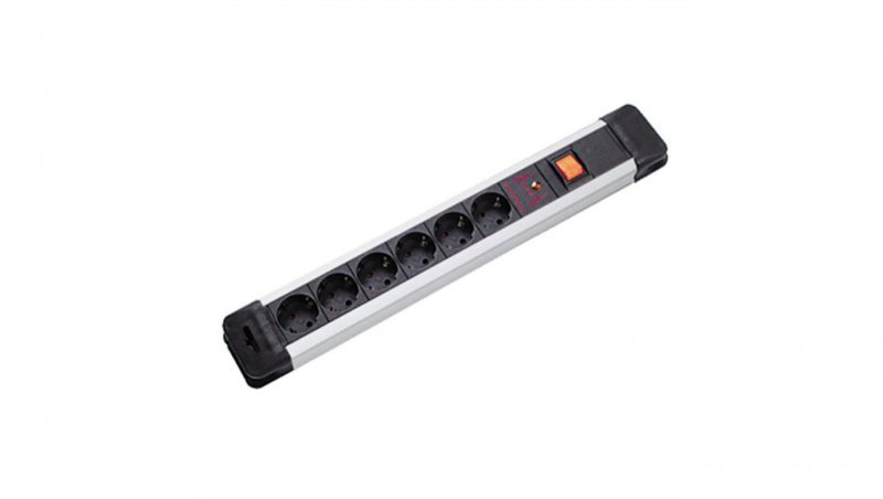 BACHMANN CONNECTUS gniazdo 6x z uziemieniem, pełna ochrona urządzenia, z wyłącznikiem, 2 m