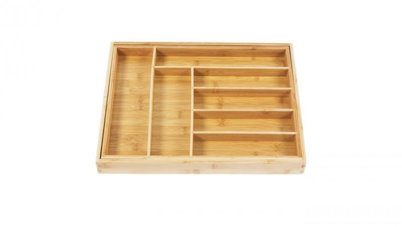 Rozsuwany bambusowy organizer na sztućce GreenBlue, 325-500x430x45mm, GB379
