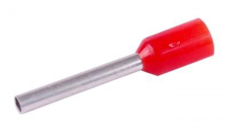 Tulejka izolowana końcówka 1,0mm2 x 12 czerwona opk.100szt KR010012