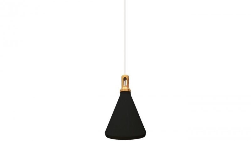 Lampa dekoracyjna wisząca czarna z elementem drewna fi:250mm dł:1200mm E27 max 60W IP20 V-TAC VT-7525-B