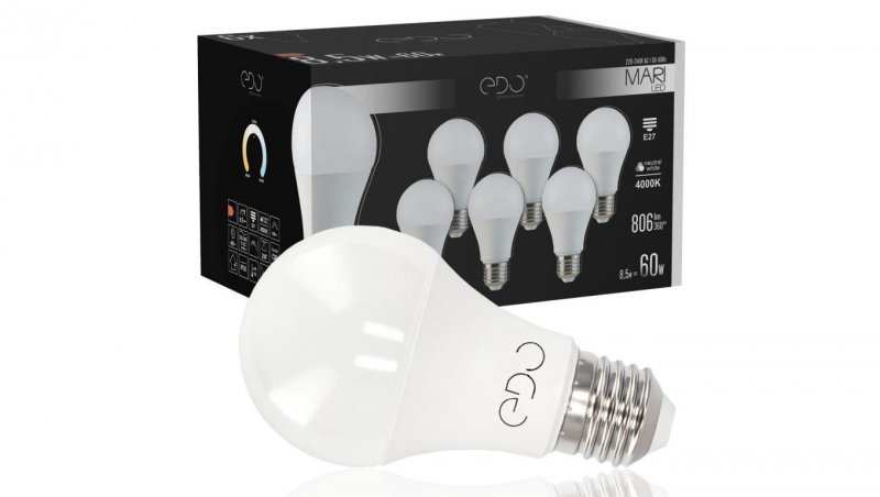 Zestaw 6x żarówka MARI LED E27 8,5W 4000K neutralna NW 806lm EDO777500 EDO