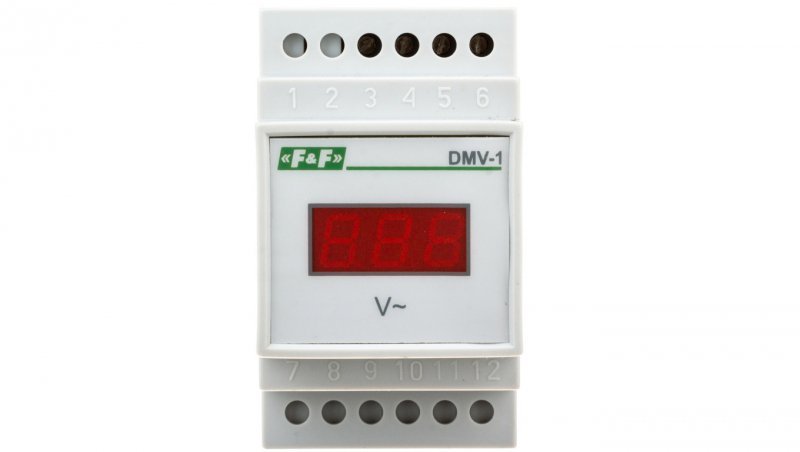 Woltomierz 1-fazowy cyfrowy modułowy 100-300V AC dokładność 1% DMV-1