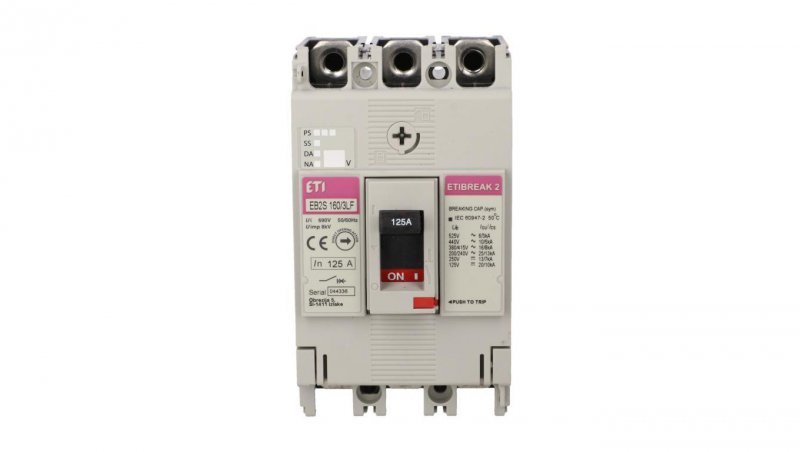 Wyłącznik mocy 3P 125A 16kA /bez regulacji/ EB2S 160/3LF 004671810