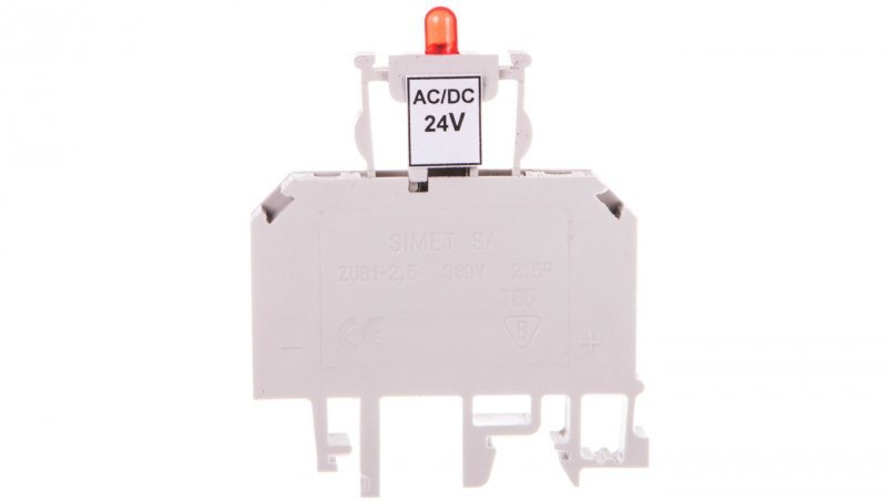 Złączka bezpiecznikowa 2,5mm2 z sygnalizacją LED 24V DC ZUB1-2.5D 13202992