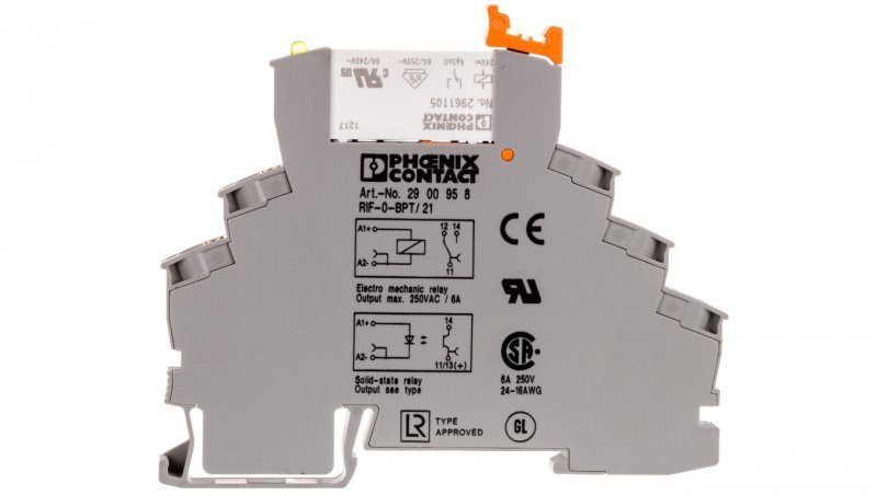 Moduł przekaźnikowy 1P 6A 24V DC RIF-0-RPT-24DC/21 2903370