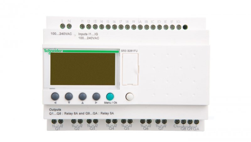 Sterownik programowalny 16 wejść 10 wyjść 100-240V AC RTC/LCD Zelio SR3B261FU