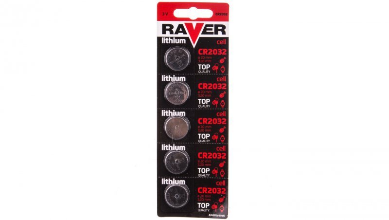 Bateria litowa RAVER CR2032 /blister 5szt./ B7332