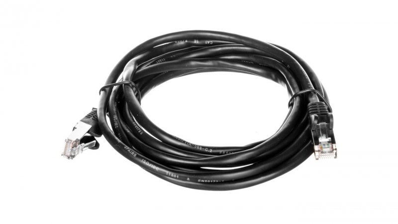 Kabel krosowy patchcord F/UTP kat.5e CCAczarny 3m 68660