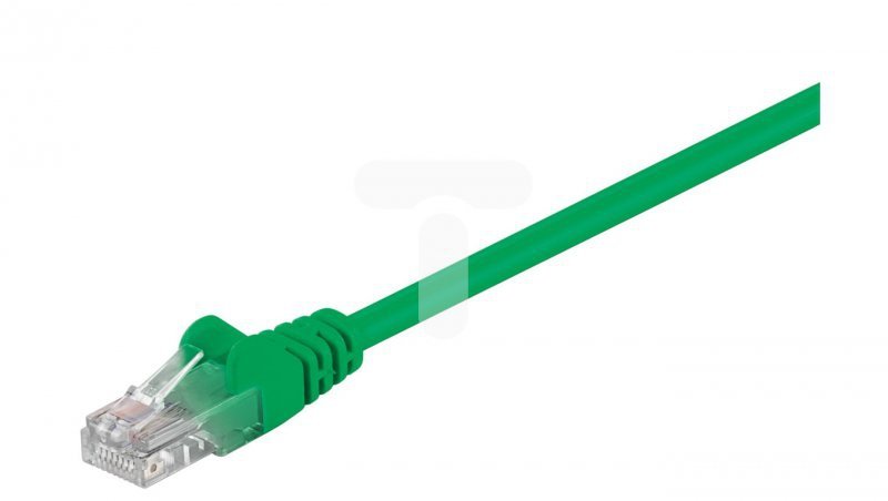 Kabel krosowy patchcord U/UTP kat.5e CCA zielony 1m 68343
