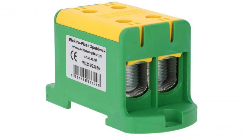 Złączka szynowa przelotowa 2-torowa 16-95mm2 żółto-zielona WLZ35/2x95/z 48.297 /3szt./