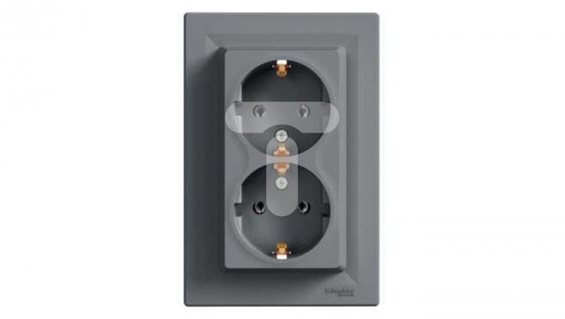ASFORA Gniazdo podwójne SCHUKO stal EPH9900162