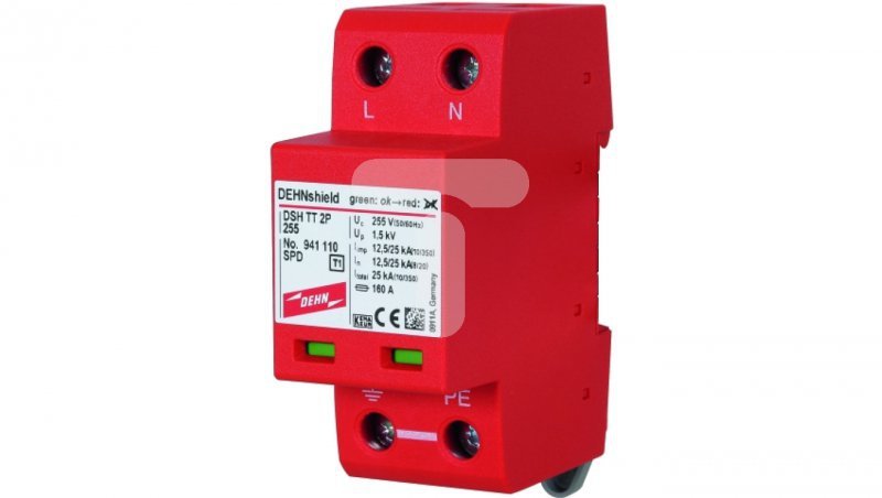 Ogranicznik przepięć B+C Typ 1+2 2P 12,5/25kA 1,5kV DEHNshield TT 2P 255 941110