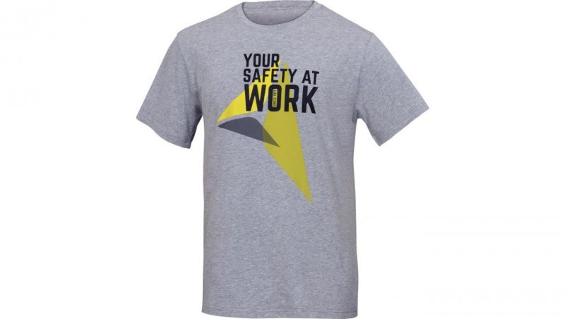 T-shirt z bawełny 100% 180 g/m2 zaokrąglony pod szyją kolor szary rozmiar L ROMAGRGT