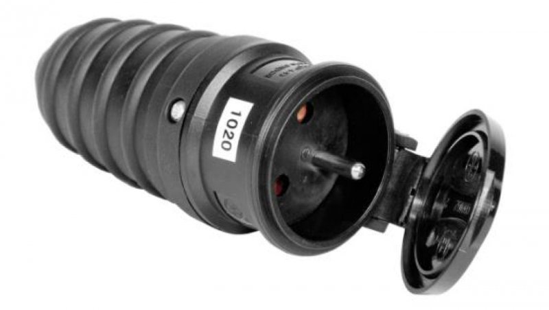 Gniazdo przenośne gumowe z/u 16A 250V IP44 D.3157