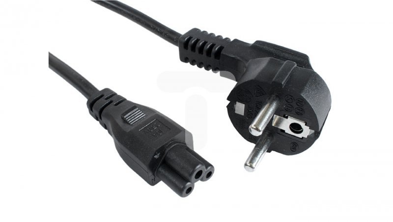 Kabel zasilający LAPTOP (MIKI) IEC 7/7 - IEC 320 C5 1.8m VDE czarny CA-C5CA-11CC-0018-BK