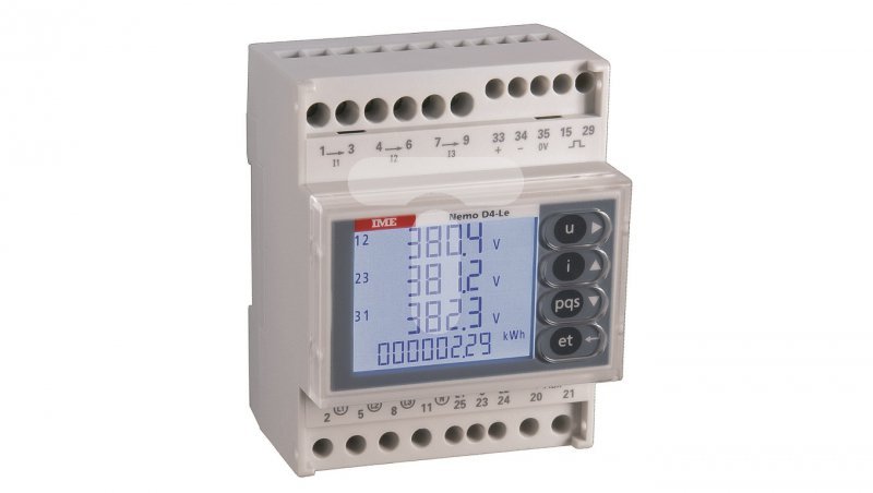 Miernik parametrów sieci NEMO D4-LE na TH35 A80-265VAC/110-300VDC 1-5A 500V wyjście impulsowe + RS485 MFD4421