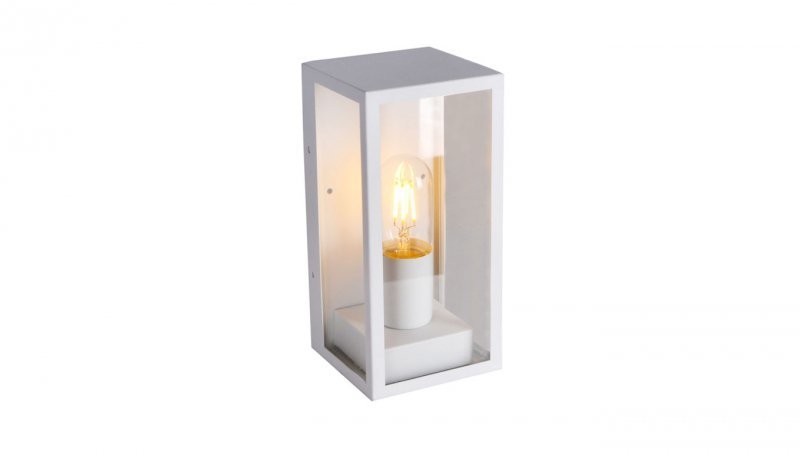 Lampa Ogrodowa VT-837 WALL LAMP(1*E27) MATT WHITE-CLEAR GLASS 8518