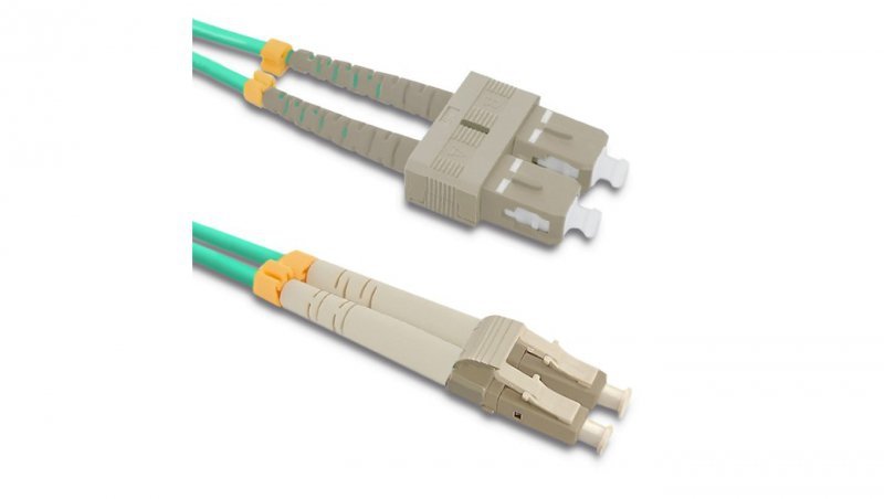 Qoltec Patchcord światłowodowy LC/UPC - SC/UPC Multimode 50/125 OM4 Duplex 5m