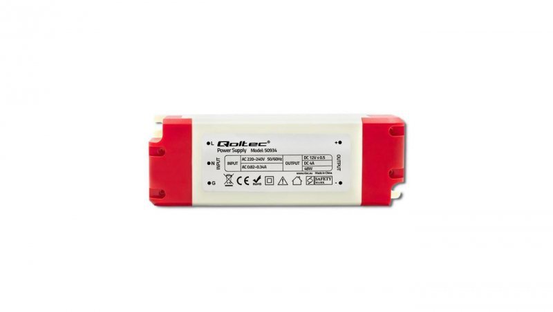 Qoltec Zasilacz impulsowy LED IP20 48W 12V 4A