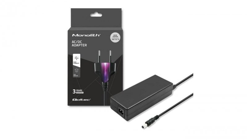 Qoltec Zasilacz desktopowy 84W 12V 7A 5.5*2.1 +kabel zasilający