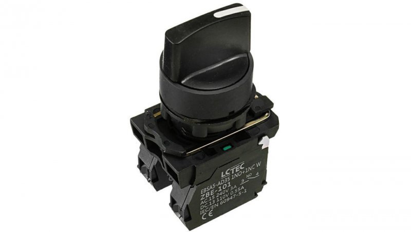 Przełącznik piórkowy IP54 3 pozycyjny bezpowrotny - stabilny kolor biały EBSA5-AD35 1NO+1NC W LC-Tec 5902838490754