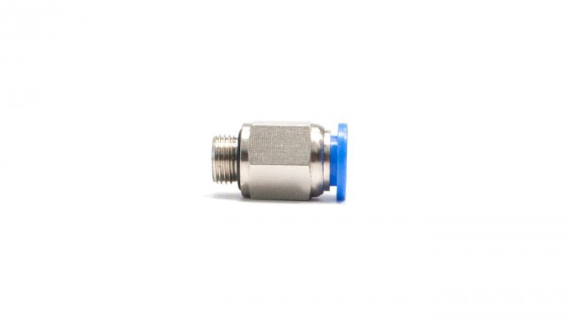 Złączka wtykowa prosta mosiężna niklowana do węża 14, G1/2z, 122.012-14