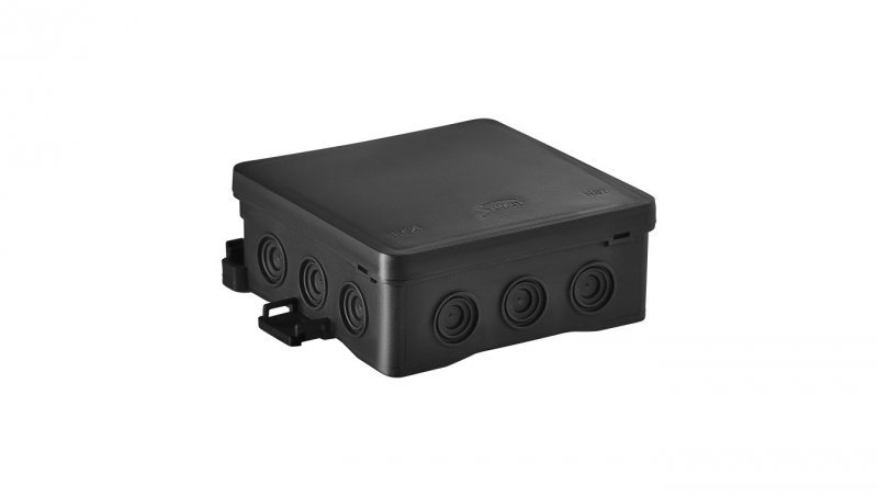 Puszka naścienna 75x40x75mm z dławnicą zintegrowaną samozatrzaskowa seria FASTBOX czarna IP54 NS5 35360107