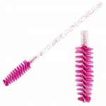 Szczoteczka do rzęs nylonowa różowa - patyczek przezroczysty/różowy 50szt