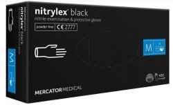 Rękawiczki jednorazowe nitrylowe Mercator Medical r. M czarne 100 szt.