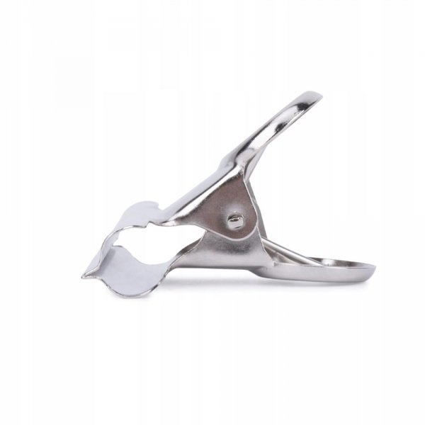 KLIPS ZACISKARKA KLAMRA METALOWA DO ZACISKANIA TUNELU PAZNOKCI SREBRNA 4cm