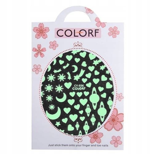 Naklejka na paznokcie do zdobień świecąca UV CY-36