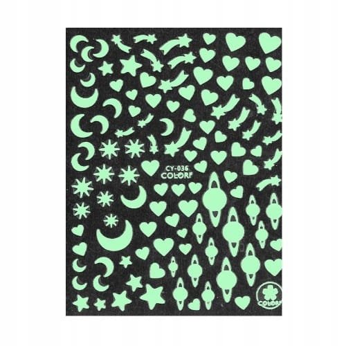 Naklejka na paznokcie do zdobień świecąca UV CY-36