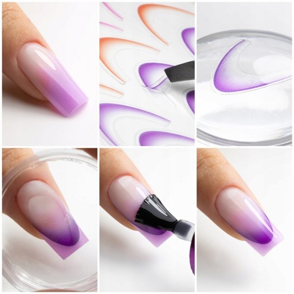 Naklejki do frenchu samoprzylepne Mix kolorów ombre