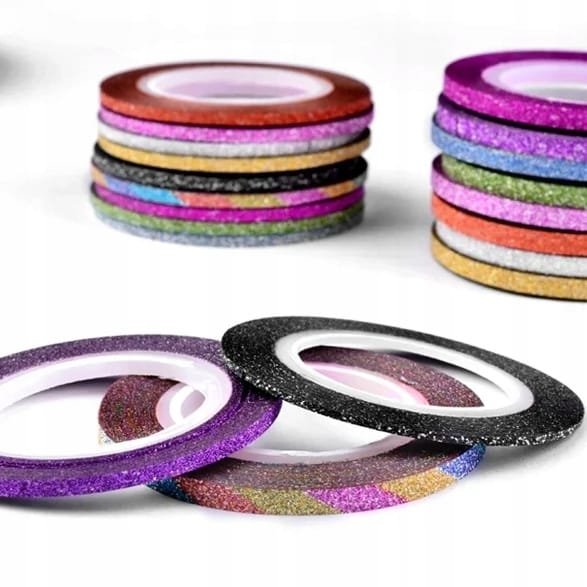 Tasiemka nitka do zdobień paznokci taśma naklejka na paznokcie złota