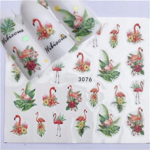 Naklejki Wodne Do Paznokci YZW-3076 - Flamingi