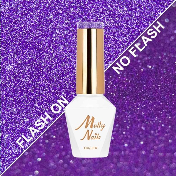 Lakier hybrydowy Molly Nails Flashing Lights Neon Fig Fiction HEMA/Di-HEMA Free 8g Nr 648