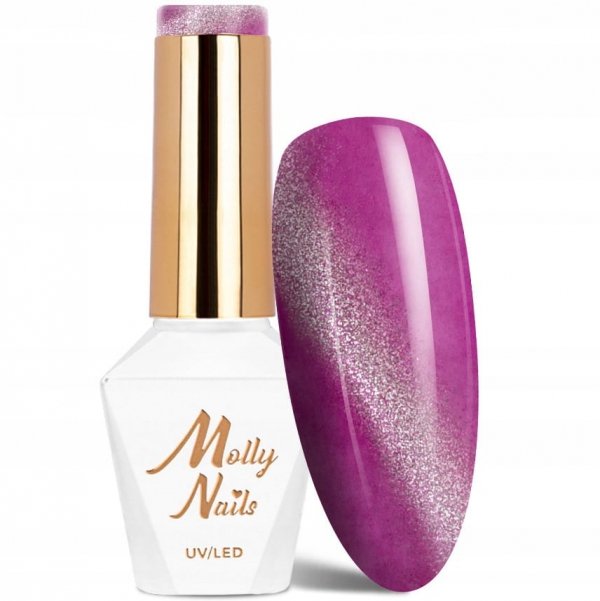 Lakier Hybrydowy Do Paznokci MOLLYNAILS 8g Neon Flashy Cat Eye Nr 174