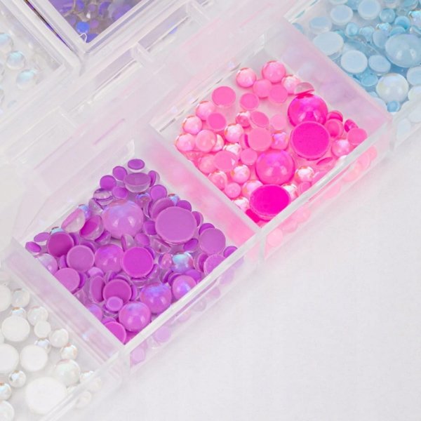 Kasetka z ozdobami Molly Nails kamyki mix kolorów 1000 szt