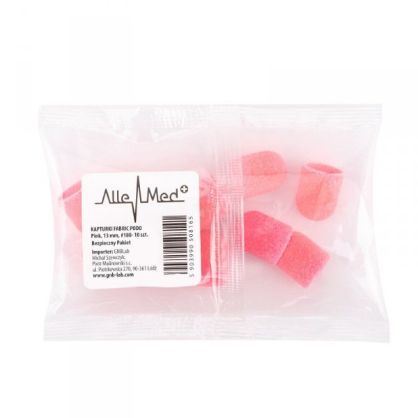 Kapturki do pedicure 13 mm gradacja 180 10 szt Fabric Podo AlleMed Różowy Pink