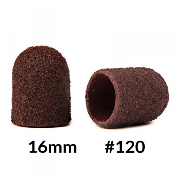 Kapturki do pedicure 16 mm gradacja 120 10 szt AlleMed Brązowy Brown
