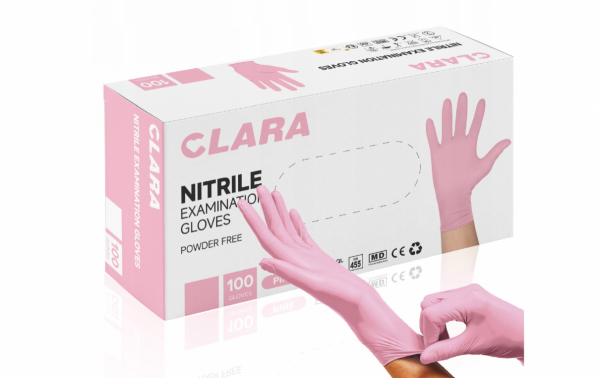 Rękawiczki nitrylowe Clara M różowe