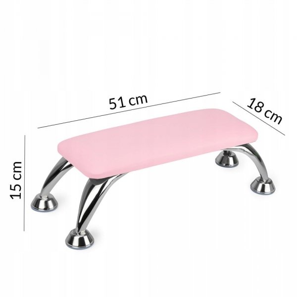 Podpórka do manicure na srebrnych nóżkach Allelac różowa