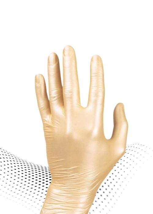 Beaute Luxe Pearl rękawiczki nitrylowe ochronne złote 50 sztuk Gold roz. S
